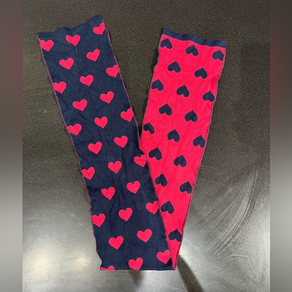PINK BLUE heart scarf kids girls small one size valentines LN